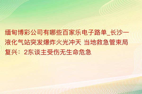 缅甸博彩公司有哪些百家乐电子路单_长沙一液化气站突发爆炸火光冲天 当地救急管束局复兴：2东谈主受伤无生命危急